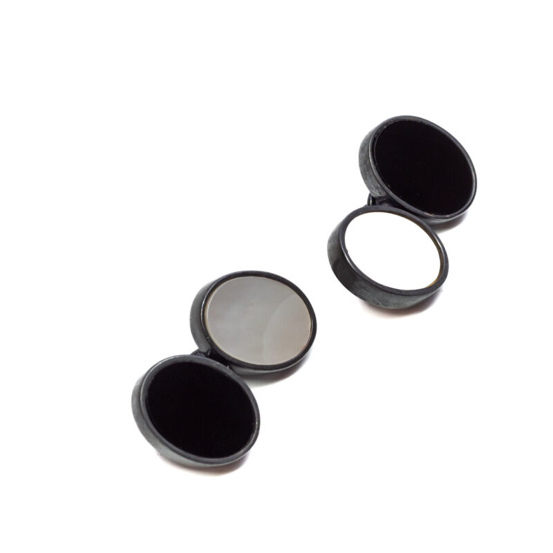 Links London Black Steel Mother of Pearl & Onyx Cufflinks in Box #63000