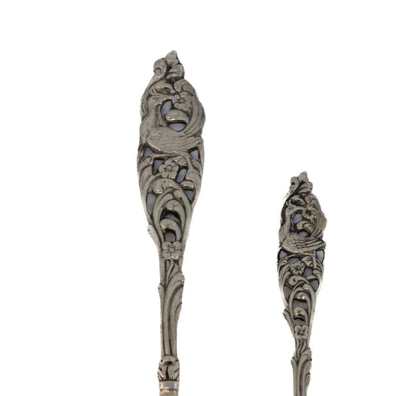 Vintage Gero 90 Silver Plated Peacock Design Teaspoon Set #63804