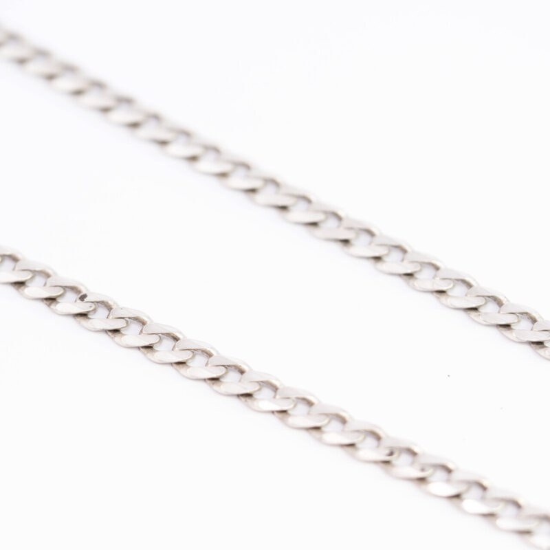 Curb Link Double Chain Necklace 71cm long Sterling Silver #64593