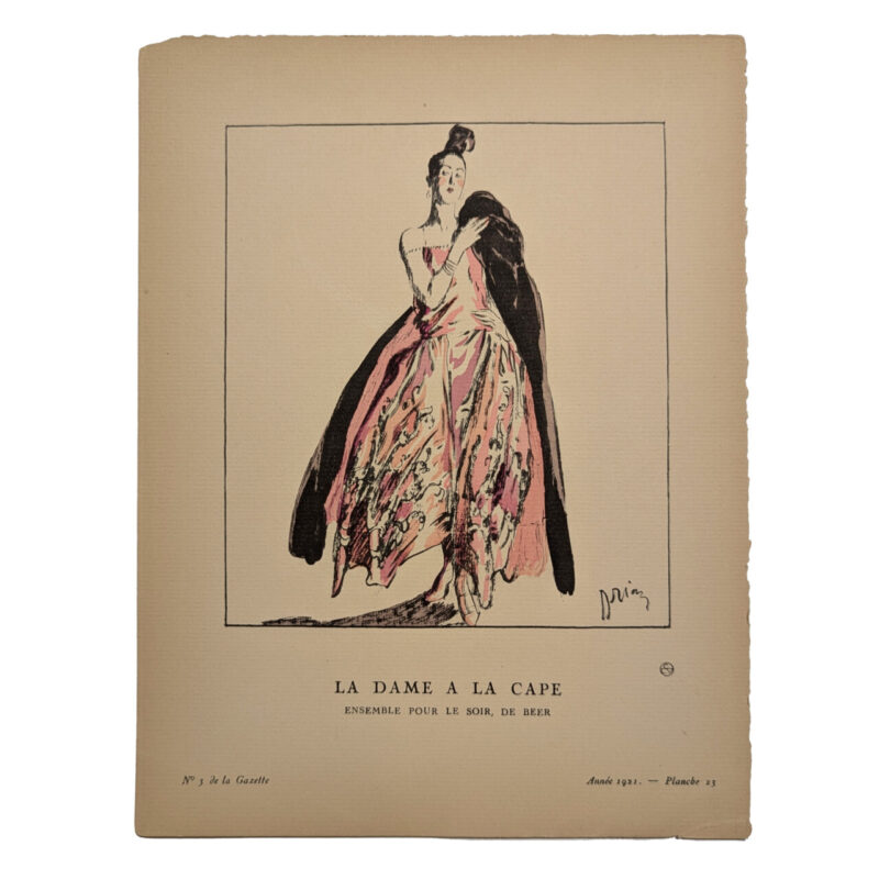 Gazette du Bon Ton Fashion Print La Dame a La Cape 1921 #64767-1