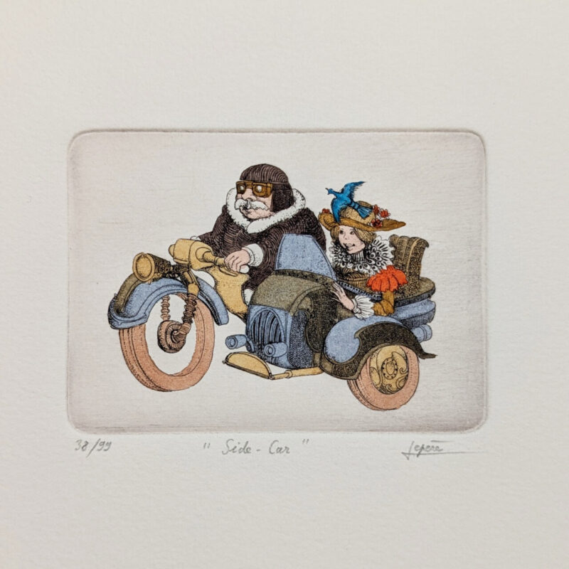 Le Père - Side Car - Limited Edition Caricature Limited Edition Art Print / Etching #64784