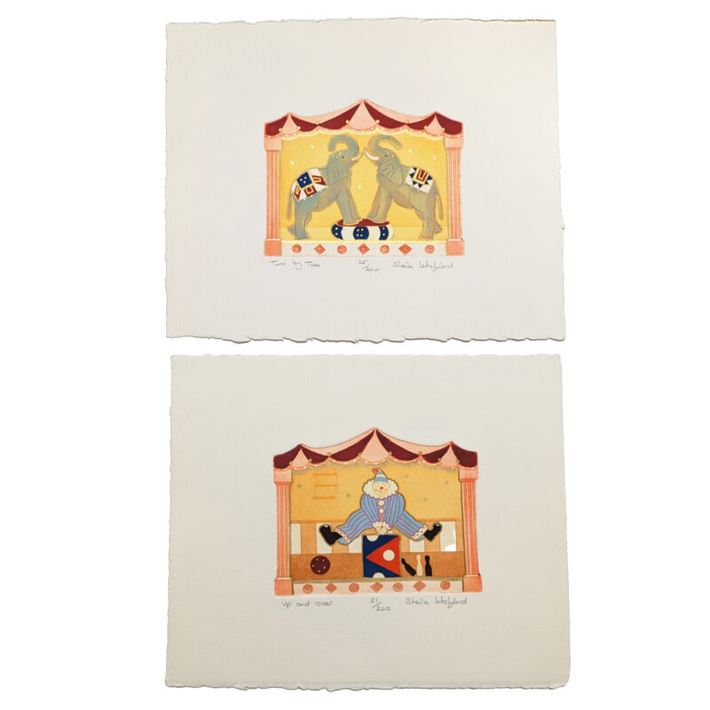 Pair of Circus Theme Numbered Etching Prints by Sheila Letchford | Hand Signed #64796