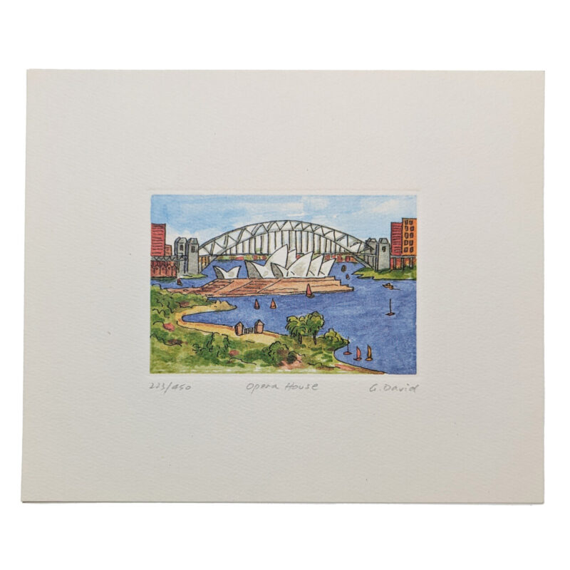 Opera House & Sydney Harbour Print by G. David | Hand Signed #64803