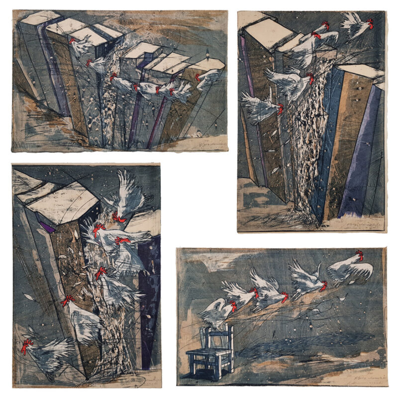 Kawachi Seiko Flying Characters Set Anastatic Relief Prints | Limited & Hand Signed #64887