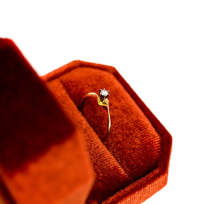 18ct Yellow Gold High Set Diamond Solitaire Ring Size K 1/2 #64676 ...