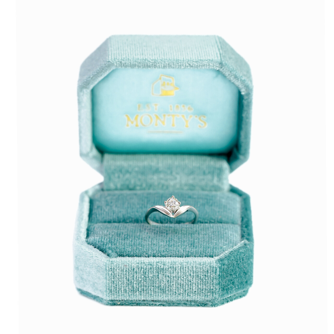 18ct White Gold 0.35ct Diamond Solitaire Ring Leaf Design Size J 1/2 #64667 18ct White Gold 0.35ct Diamond Solitaire Ring Leaf Design Size J 1/2 #64667 - Image 4