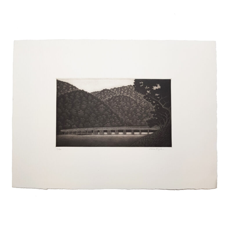 Akira Fujie Bridge Across A Rive Intaglio Print | Hand Signed #64694