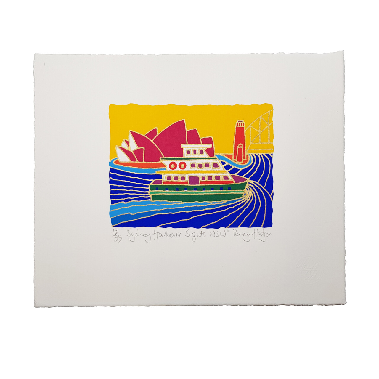Sydney Harbour Sights NSW Colourful Limited Print by Penny Hudson | Hand Signed #64710 Sydney Harbour Sights NSW Colourful Limited Print by Penny Hudson | Hand Signed #64710