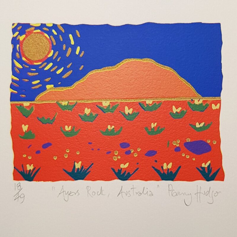 Ayers Rock Uluru Colourful Limited Print by Penny Hudson | Hand Signed #64711