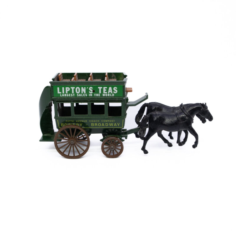 Lledo Days Gone Horse Drawn Bus Green Liptons Teas Bowery - Broadway #6354-1