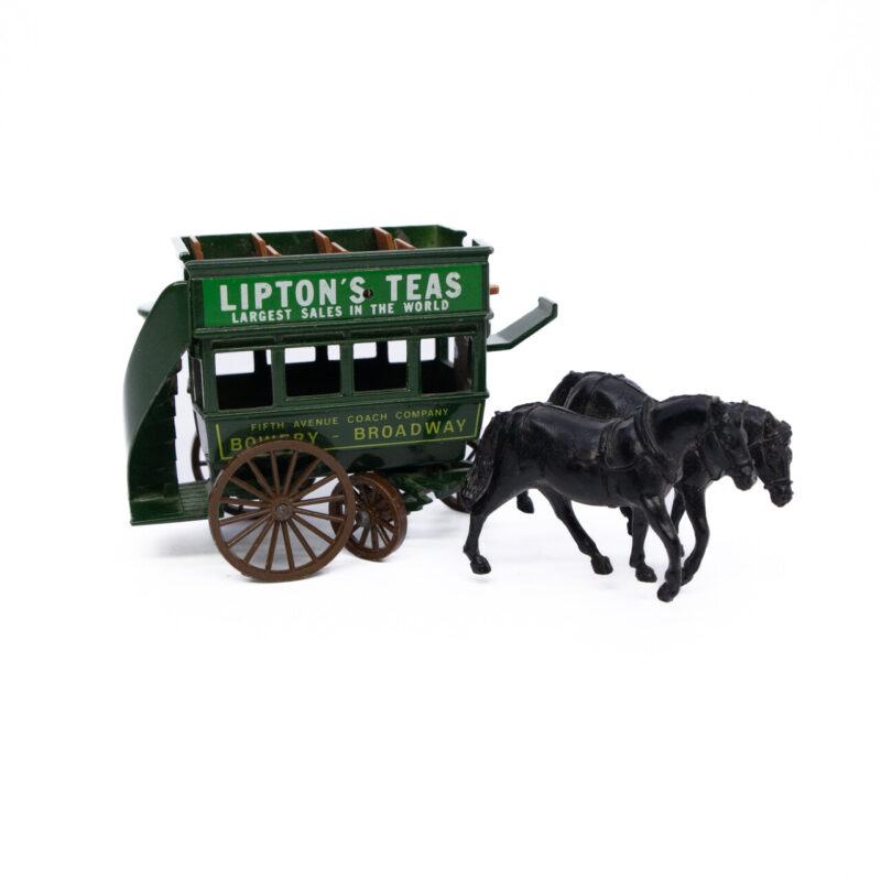 Lledo Days Gone Horse Drawn Bus Green Liptons Teas Bowery - Broadway #6354-1