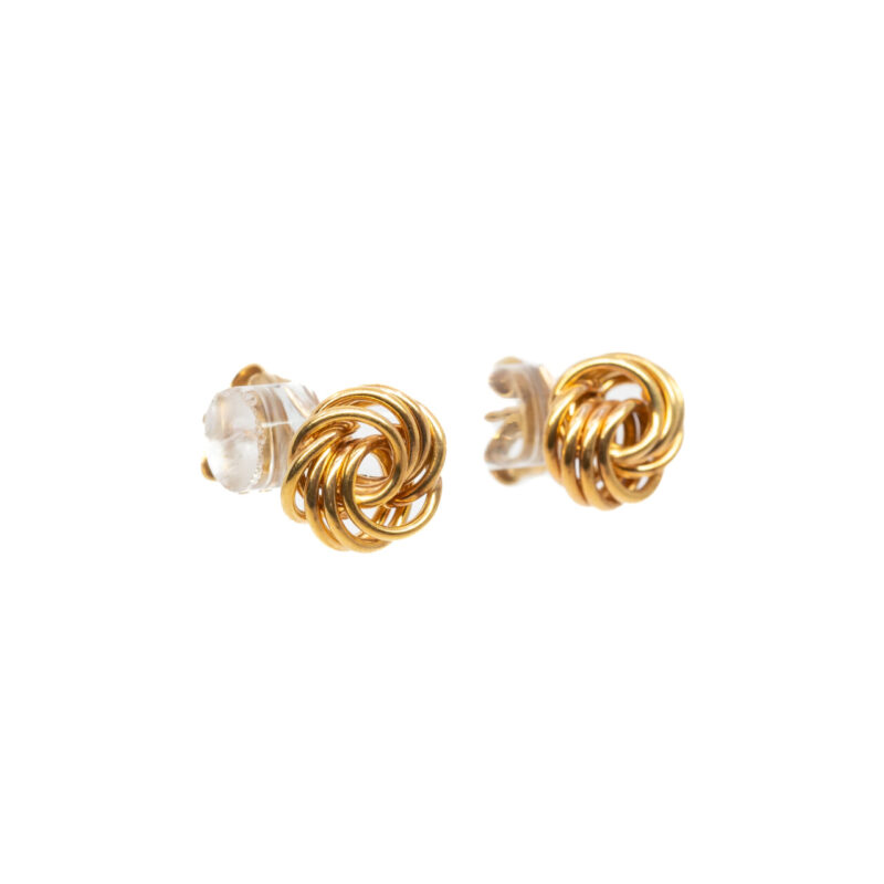 9ct Yellow Gold Knot Stud Earrings #64205 - Image 2