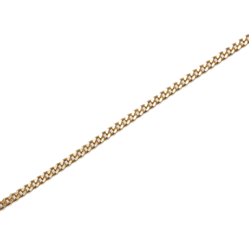 9ct Yellow Gold Curb Link Heart & Ball Anklet #64210