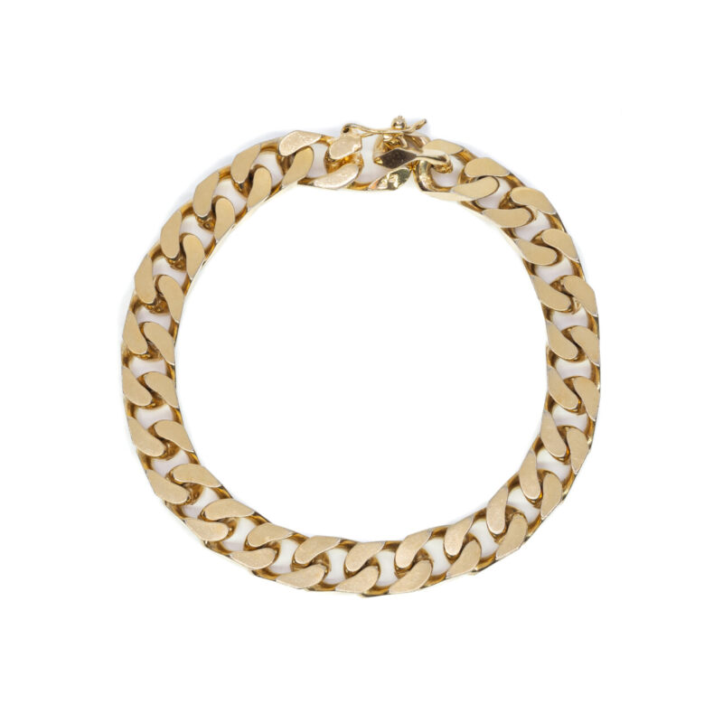 Gold-Plated Heavy Men's Curb Link Bracelet 21.5cm #8838