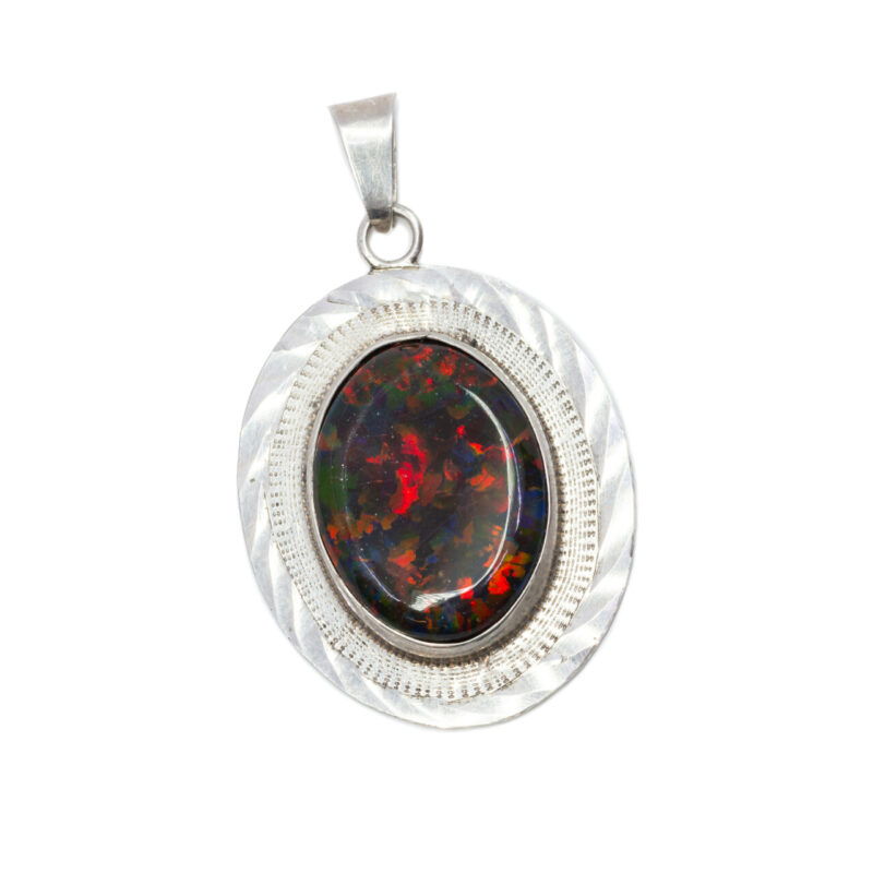 Sterling Silver Multi Coloured Resin Pendant #64312