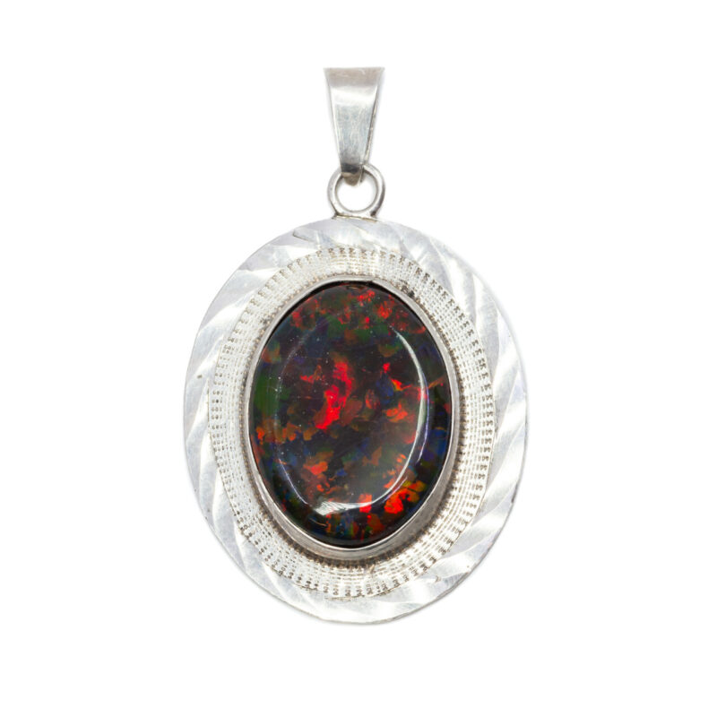 Sterling Silver Multi Coloured Resin Pendant #64312