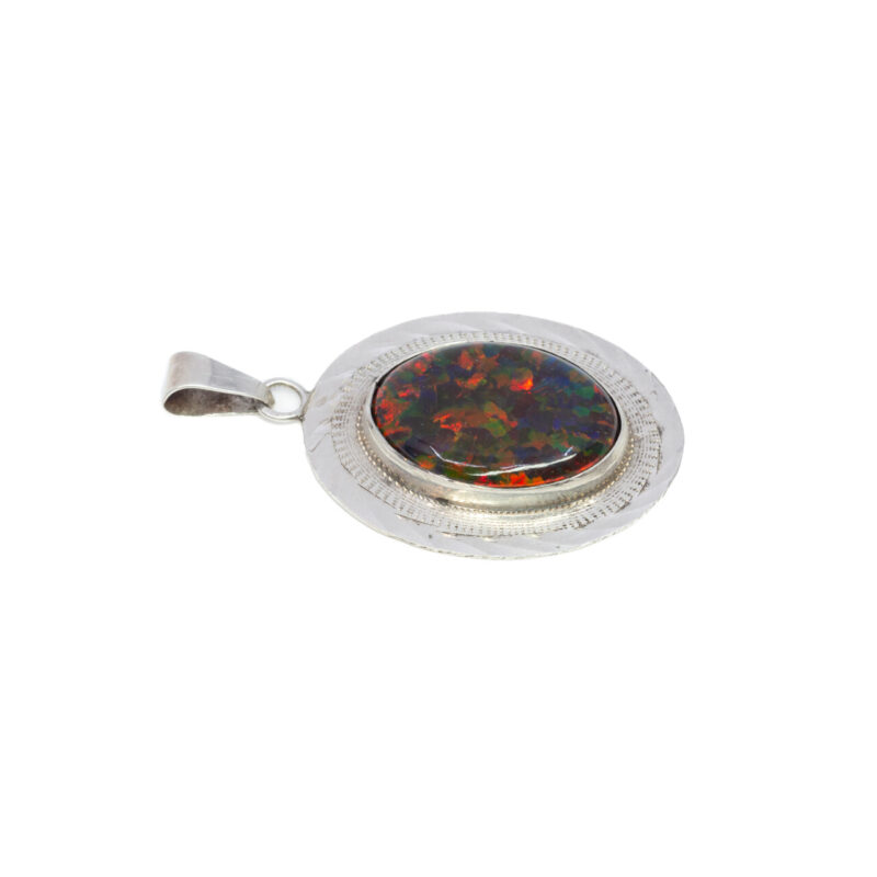 Sterling Silver Multi Coloured Resin Pendant #64312