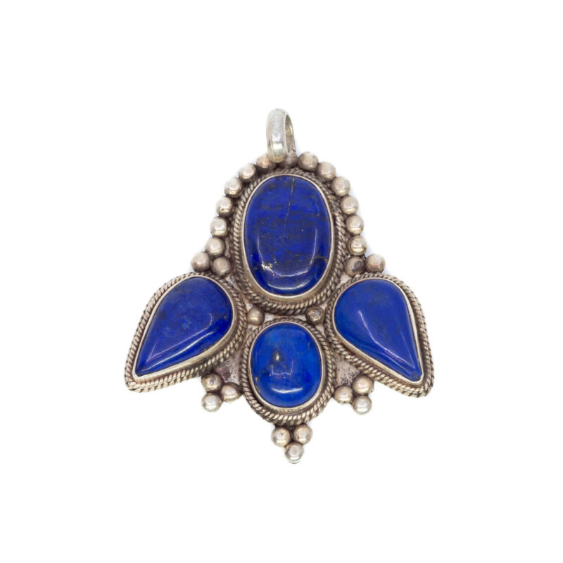 Sterling Silver Lapis Luzuli Large Pendant #64311