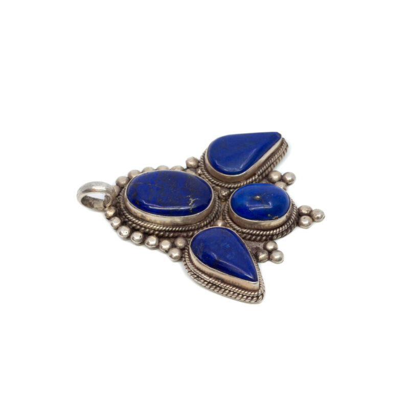 Sterling Silver Lapis Luzuli Large Pendant #64311