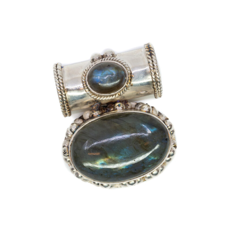 Sterling Silver Labradorite Cabochon Large Pendant #64308