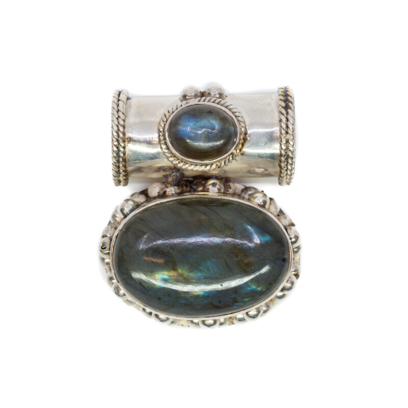 Sterling Silver Labradorite Cabochon Large Pendant #64308