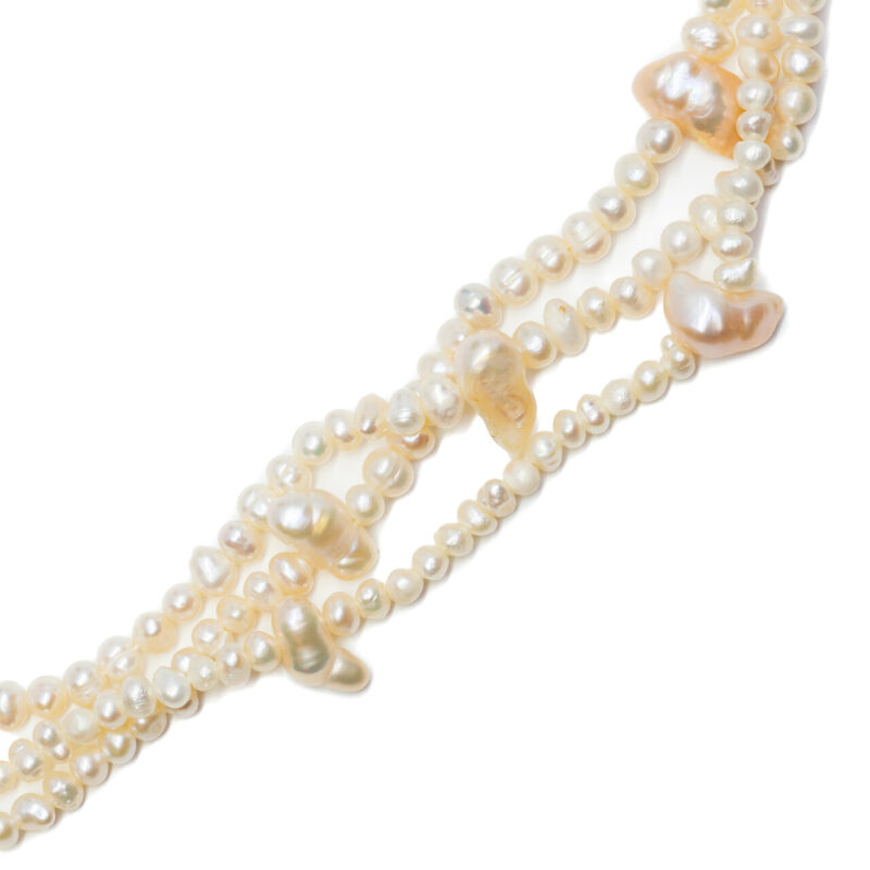 Freshwater 3 Strand Baroque Pearl Toggle Necklace 45cm #64614-1