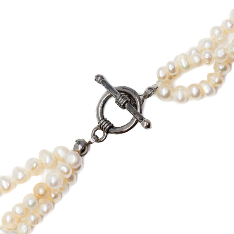 Freshwater 3 Strand Baroque Pearl Toggle Necklace 45cm #64614-1