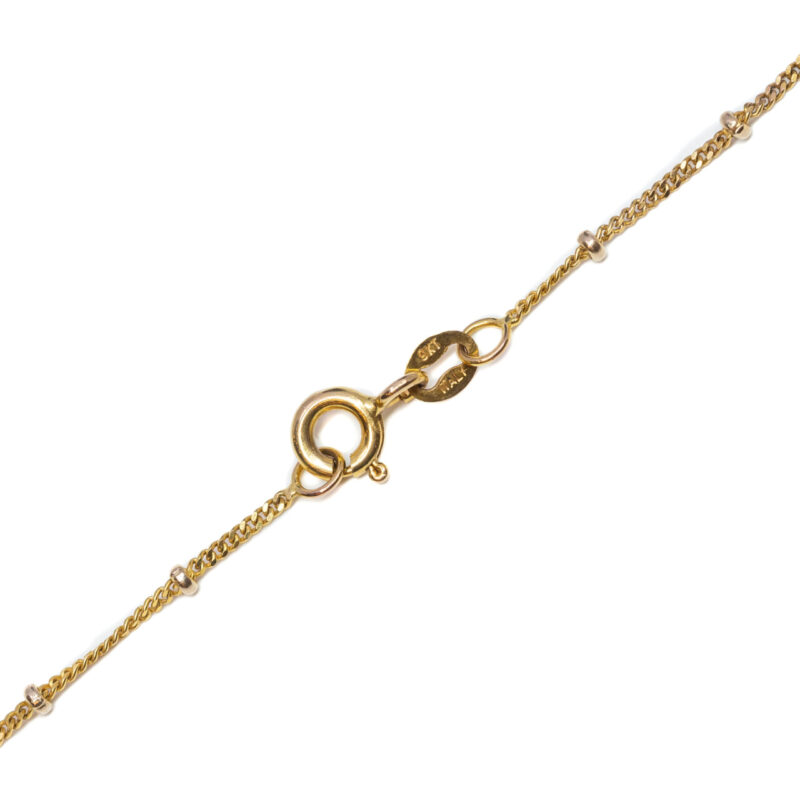 9ct Yellow Gold Curb link Ball Chain Necklace 45cm #63797