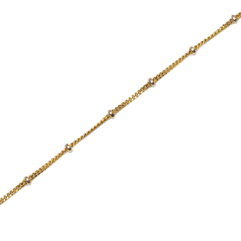 9ct Yellow Gold Curb link Ball Chain Necklace 45cm #63797