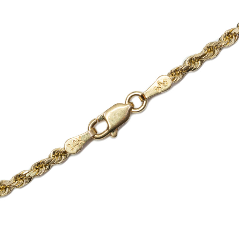 14ct Yellow Gold Rope Chain Necklace 45cm #64479