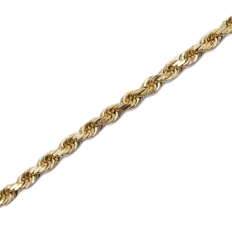 14ct Yellow Gold Rope Chain Necklace 45cm #64479