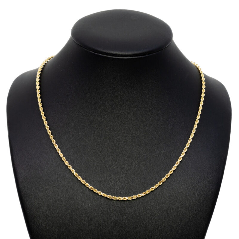 14ct Yellow Gold Rope Chain Necklace 45cm #64479