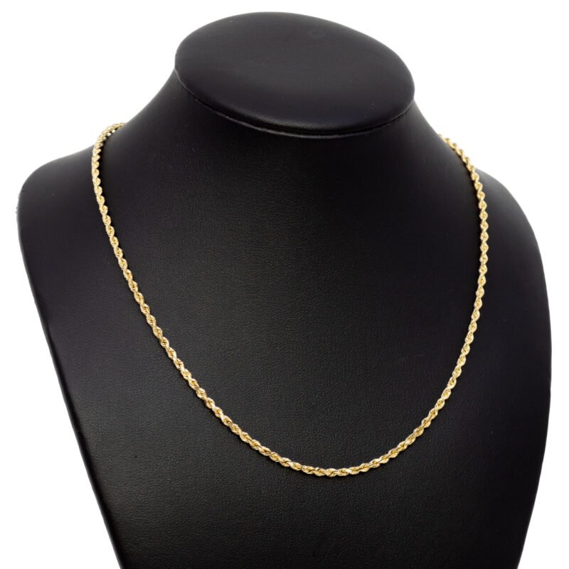 14ct Yellow Gold Rope Chain Necklace 45cm #64479