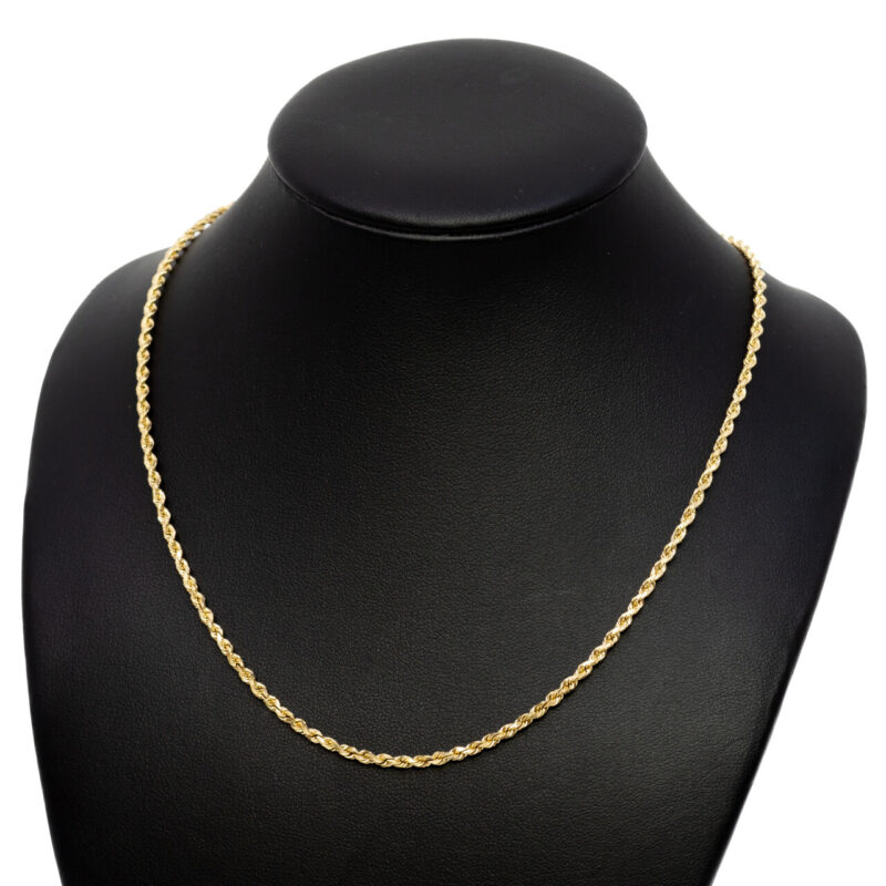 14ct Yellow Gold Rope Chain Necklace 45cm #64479