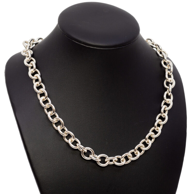 Sterling Silver Large Cable Link Chain Necklace 43cm #6201-4