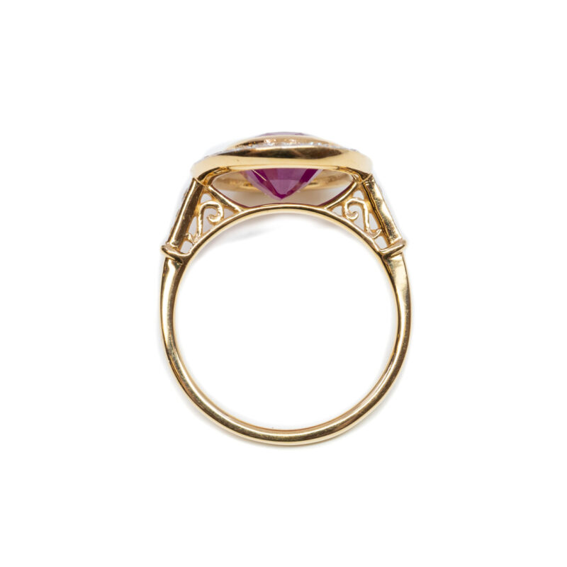 18ct Yellow Gold 5.0ct Ruby & Diamond Ring Valued $3900 Size O 1/2 #63016