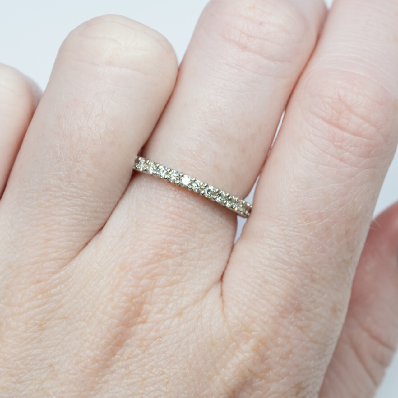 Canturi Platinum Diamond Eternity Ring Size i Val $2950 #63581 Canturi Platinum Diamond Eternity Ring Size i Val $2950 #63581 - Image 2