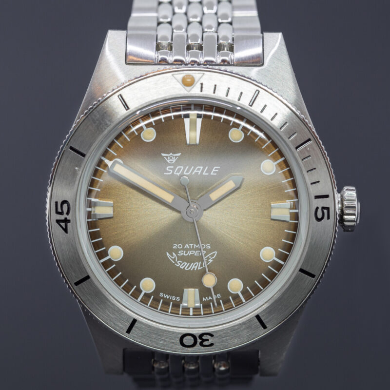 Squale SUPERSSBW.PBW Sunray Brown Watch Full Set + Extra Squale Band #64575