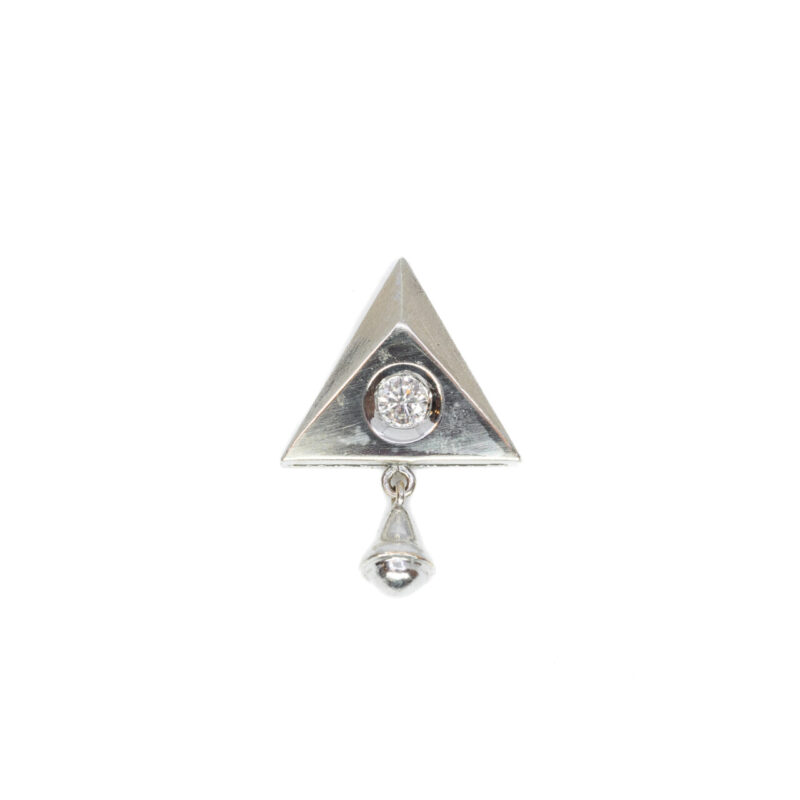 9ct White Gold Diamond Triangular Pendant #3048-4