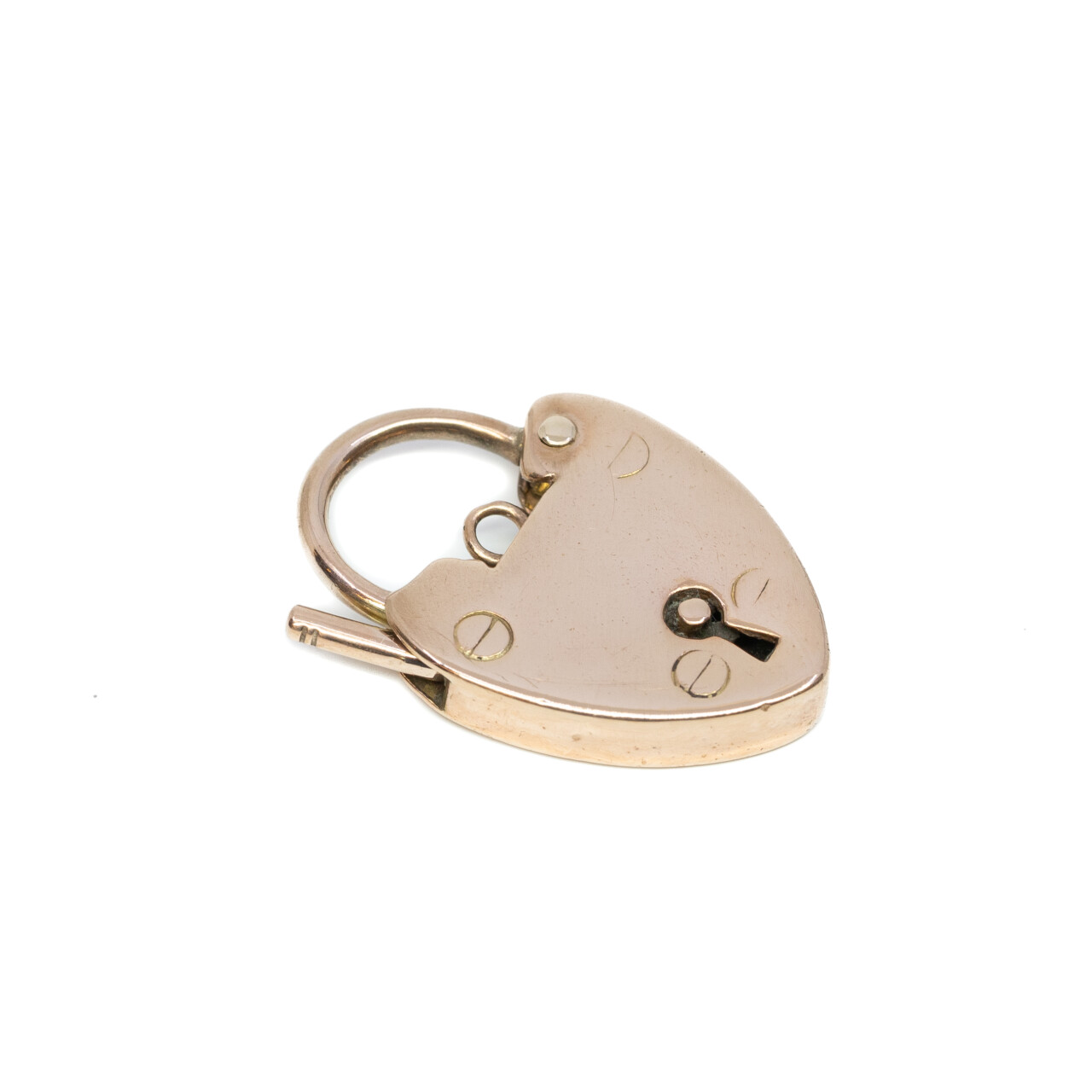 Vintage 9ct Rose Gold Love Heart Clasp Padlock Pendant #7319-5 Vintage 9ct Rose Gold Love Heart Clasp Padlock Pendant #7319-5 - Image 6