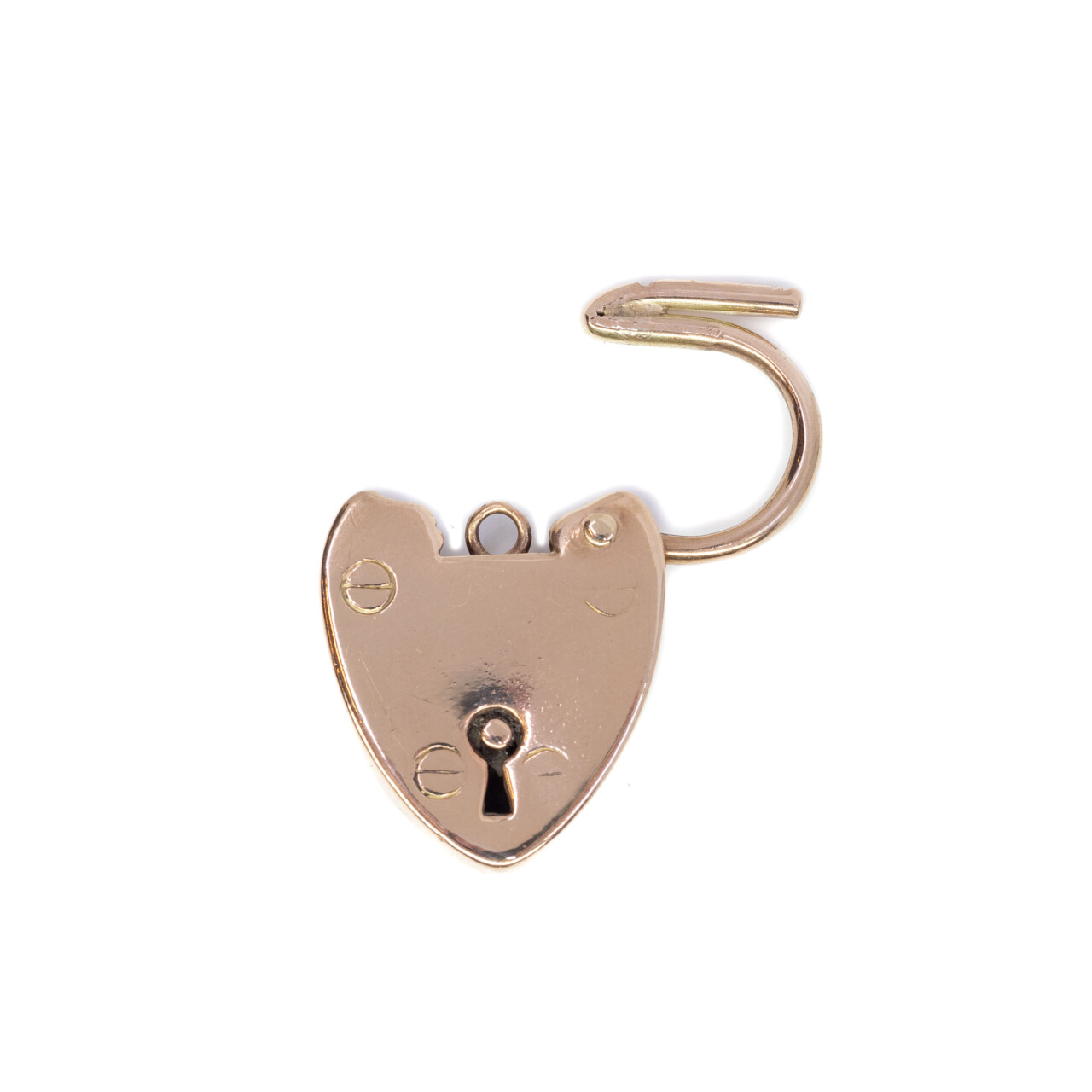 Vintage 9ct Rose Gold Love Heart Clasp Padlock Pendant #7319-5 Vintage 9ct Rose Gold Love Heart Clasp Padlock Pendant #7319-5 - Image 2