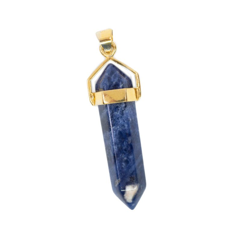 Gold Plated Sterling Silver Sodalite Obelisk Pendant #5042-18