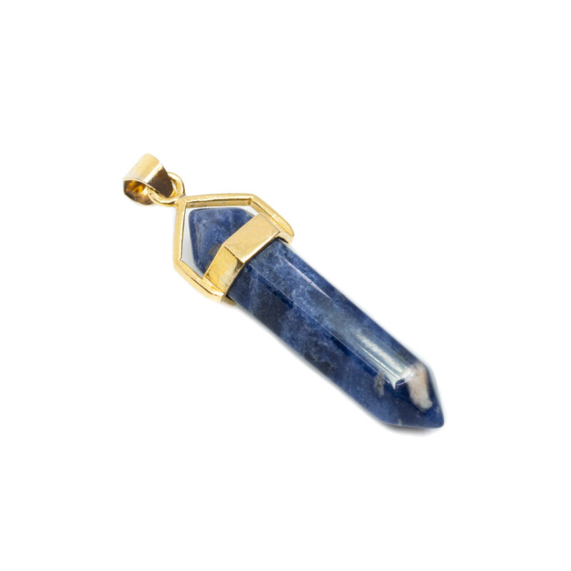 Gold Plated Sterling Silver Sodalite Obelisk Pendant #5042-18