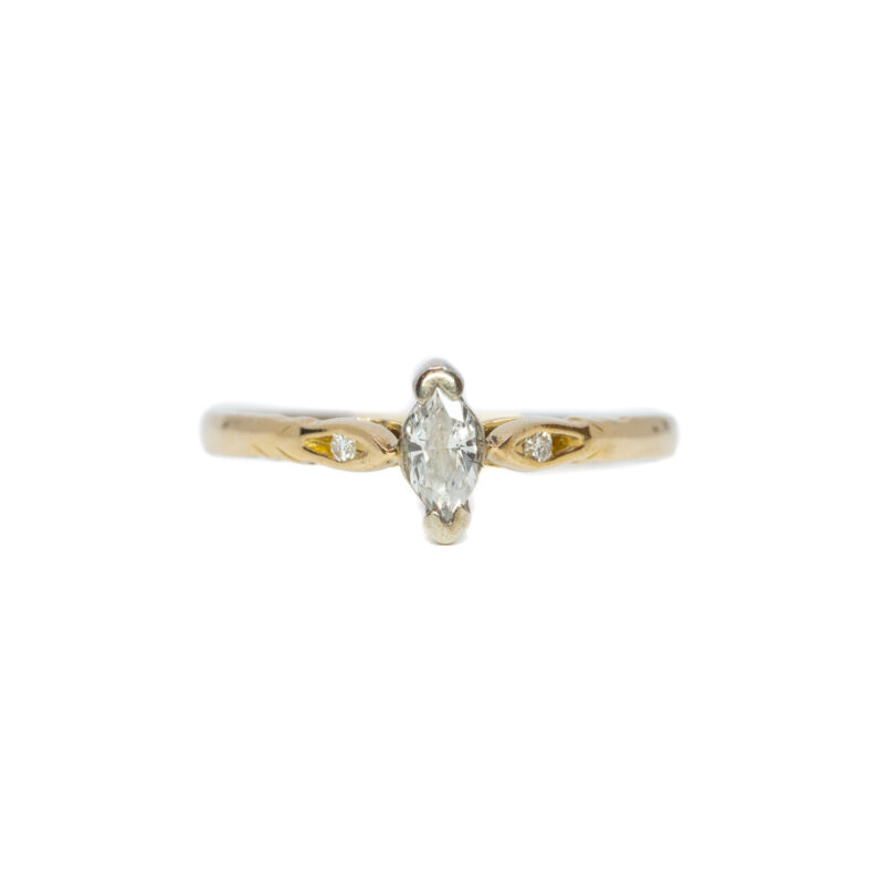 18ct Yellow Gold Marquise Diamond Ring Size N #64664