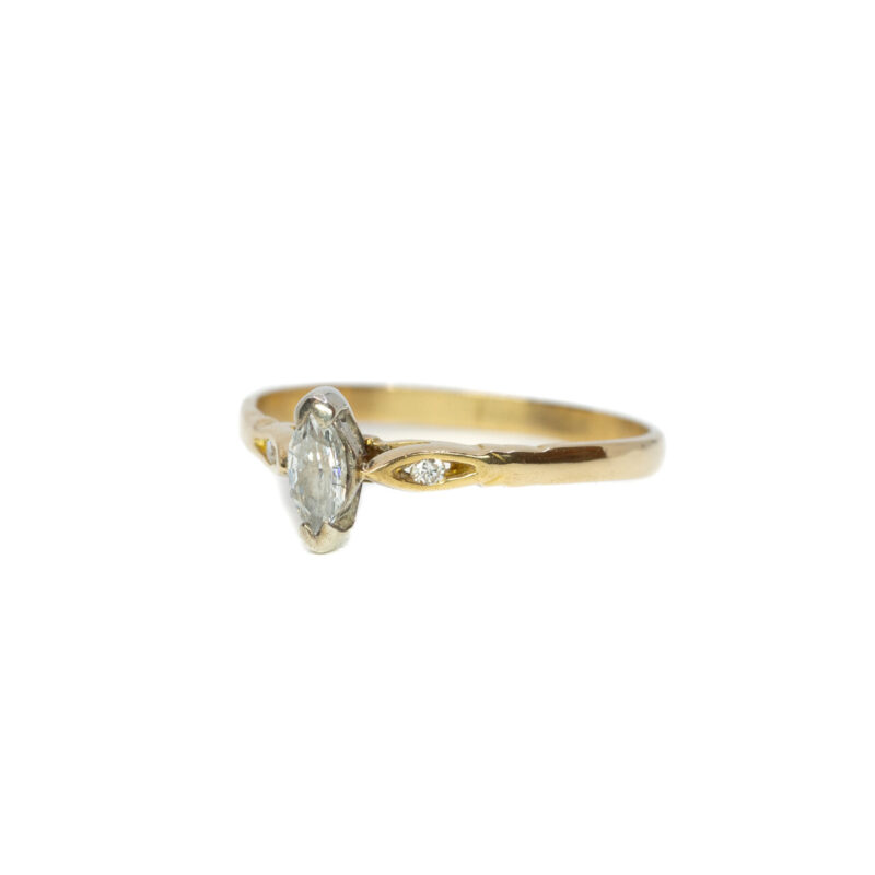 18ct Yellow Gold Marquise Diamond Ring Size N #64664