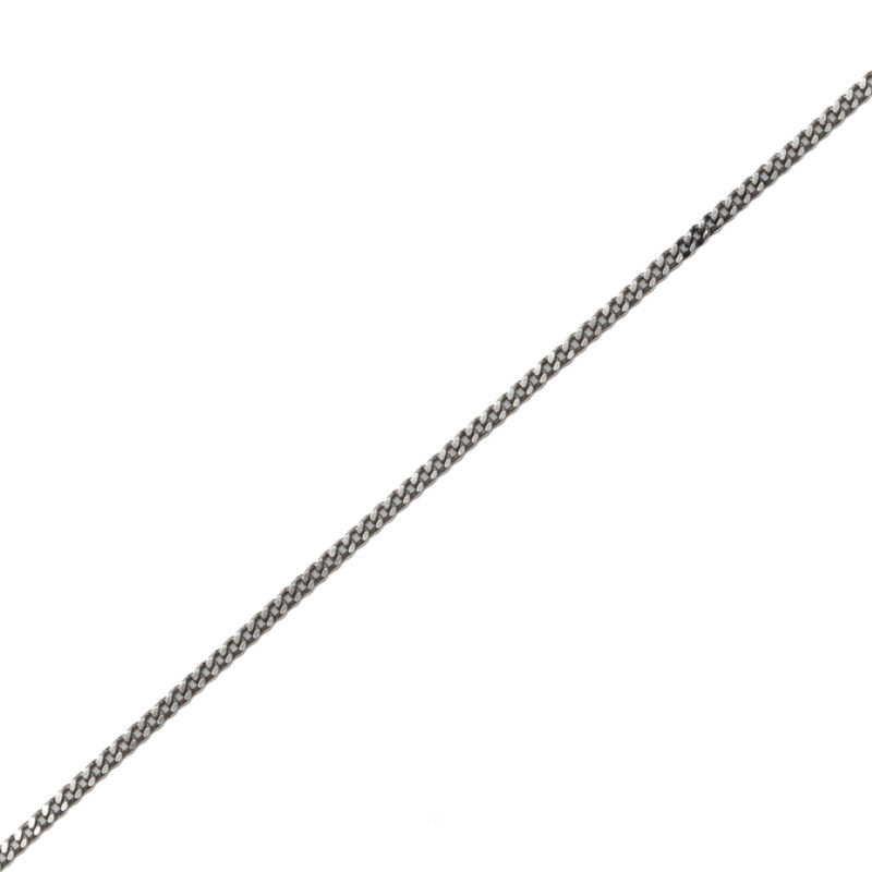 Sterling Silver Cubic Zirconia Bar Pendant with Curb Link Chain Necklace #64185