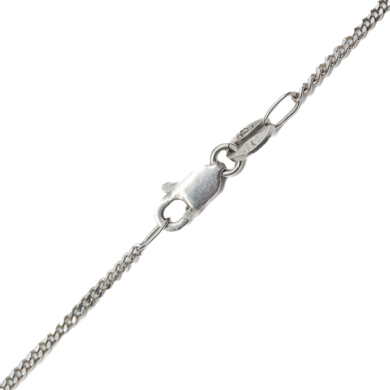 Sterling Silver Curb link Chain Necklace with Heart Locket pendant #64190