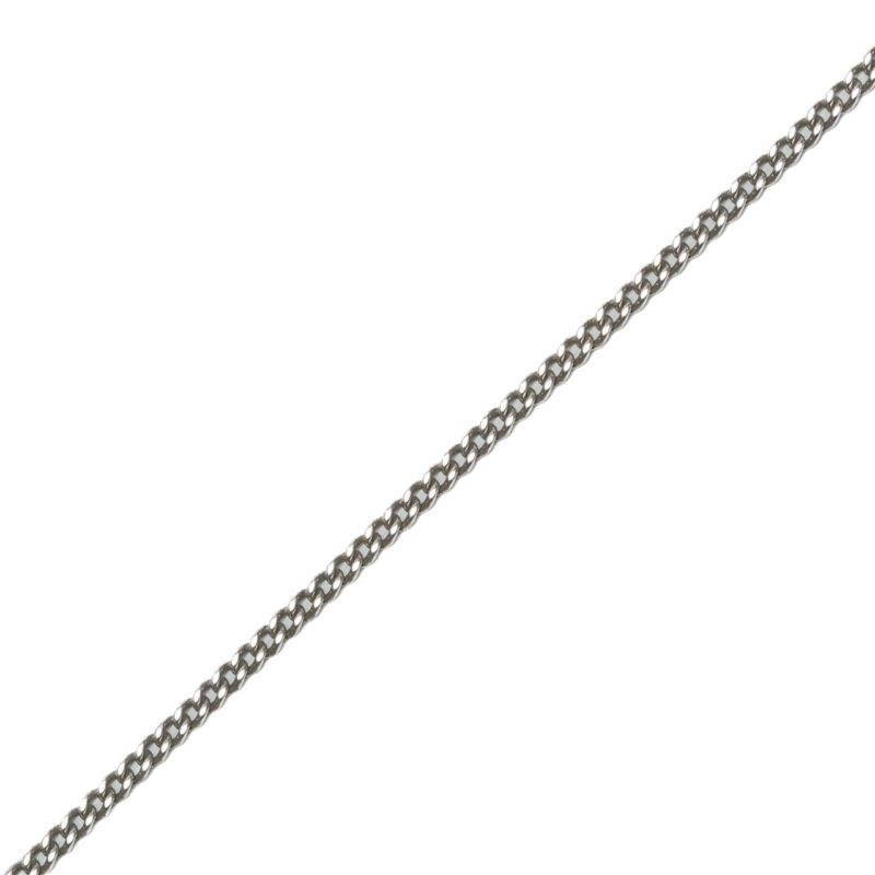 Sterling Silver Curb link Chain Necklace with Heart Locket pendant #64190