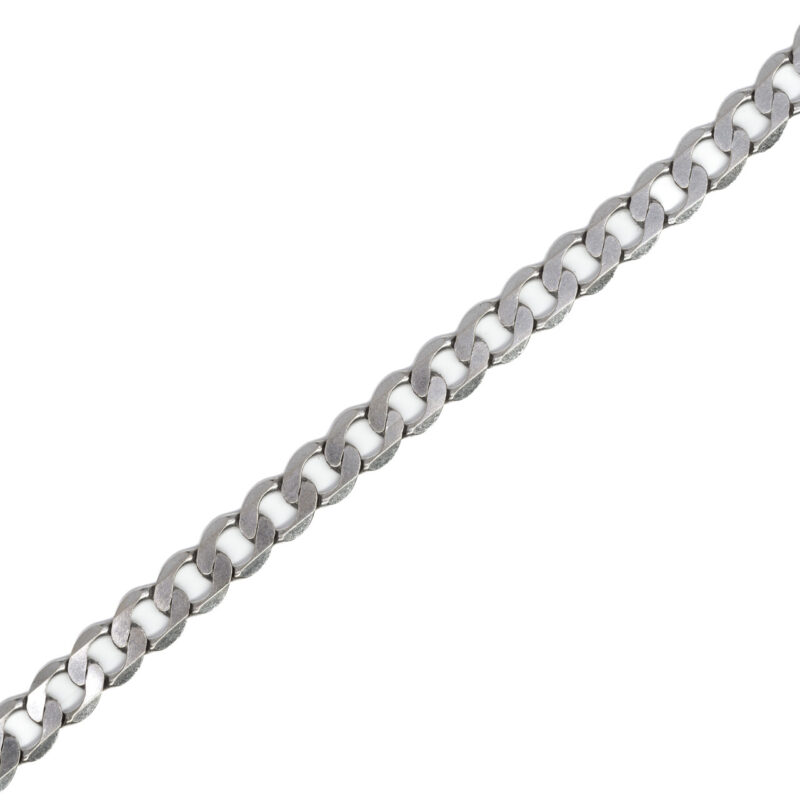 9ct White Gold Curb Link Chain Necklace 55cm #64195