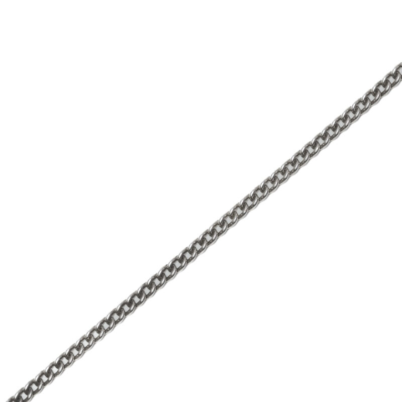 Sterling Silver Curb link Chain with Cubic Zirconia Pendant #64186